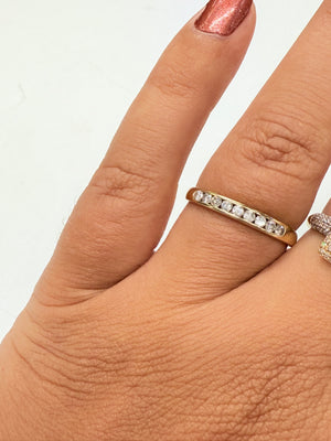 Bague demi tour en or jaune 18k et diamants