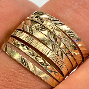 Bague Semainier Or Jaune 18k -Taille 54