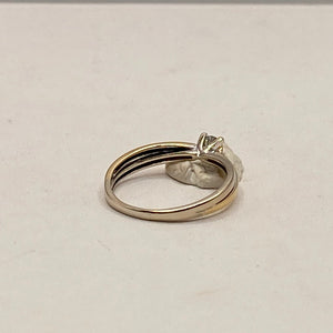 Solitaire en Or Jaune et Blanc 18K Taille-54