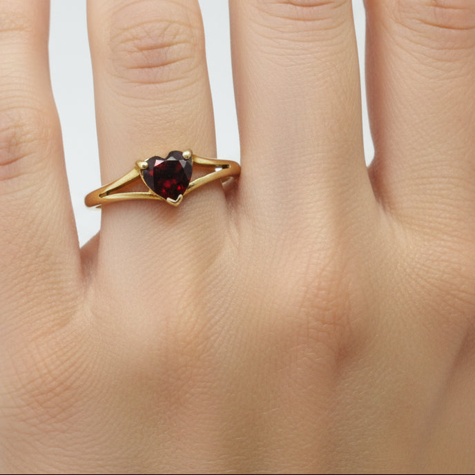 Bague Solitaire en Or Jaune 18 K - Taille 54