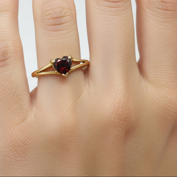Bague Solitaire en Or Jaune 18 K - Taille 54 -  1.31 G