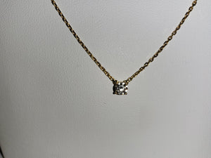 Collier Princesse en Or Jaune 18K avec Diamant 0.25 Carat