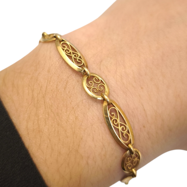 Bracelet en Or 18K Filigrane Américaine - 19cm - 6.82gr