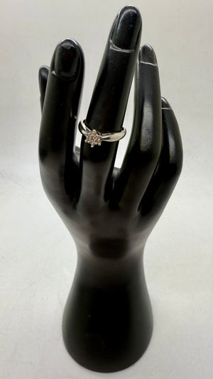 Solitaire en Or Blanc 18 Carats avec Oxyde de Zirconium - T 49