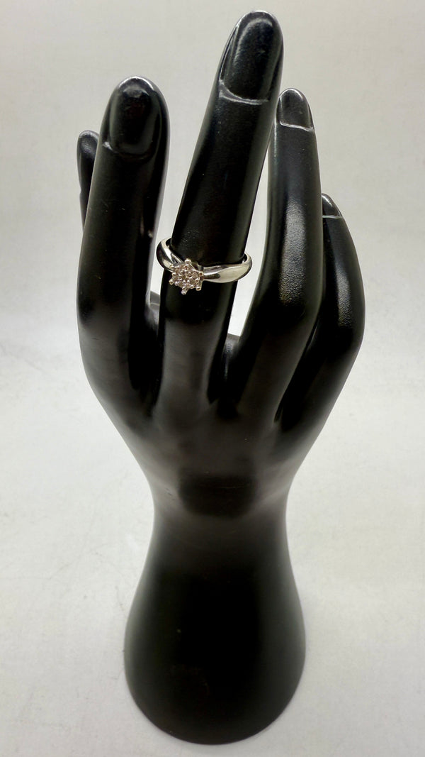 Solitaire en Or Blanc 18 Carats avec Oxyde de Zirconium - T 49