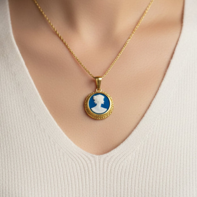 Pendentif Médaille/Camée en Or 18K - 1.53Grs