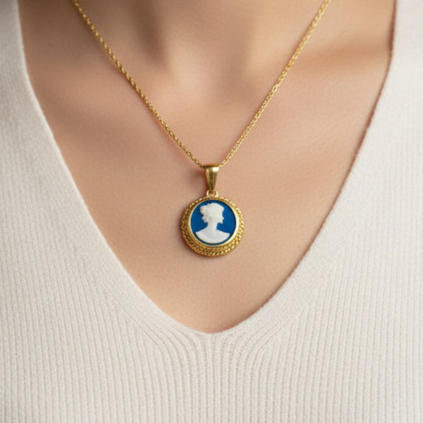 Pendentif Médaille/Camée en Or 18K - 1.53Grs