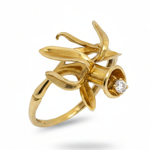 Bague ancienne en or jaune avec Oxyde de Ziconium 18K - 2.77Grs - T58