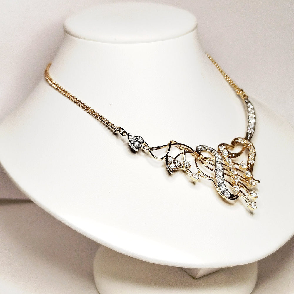 Collier Princesse en Or Jaune et Blanc 22 K - 14.44 Grs