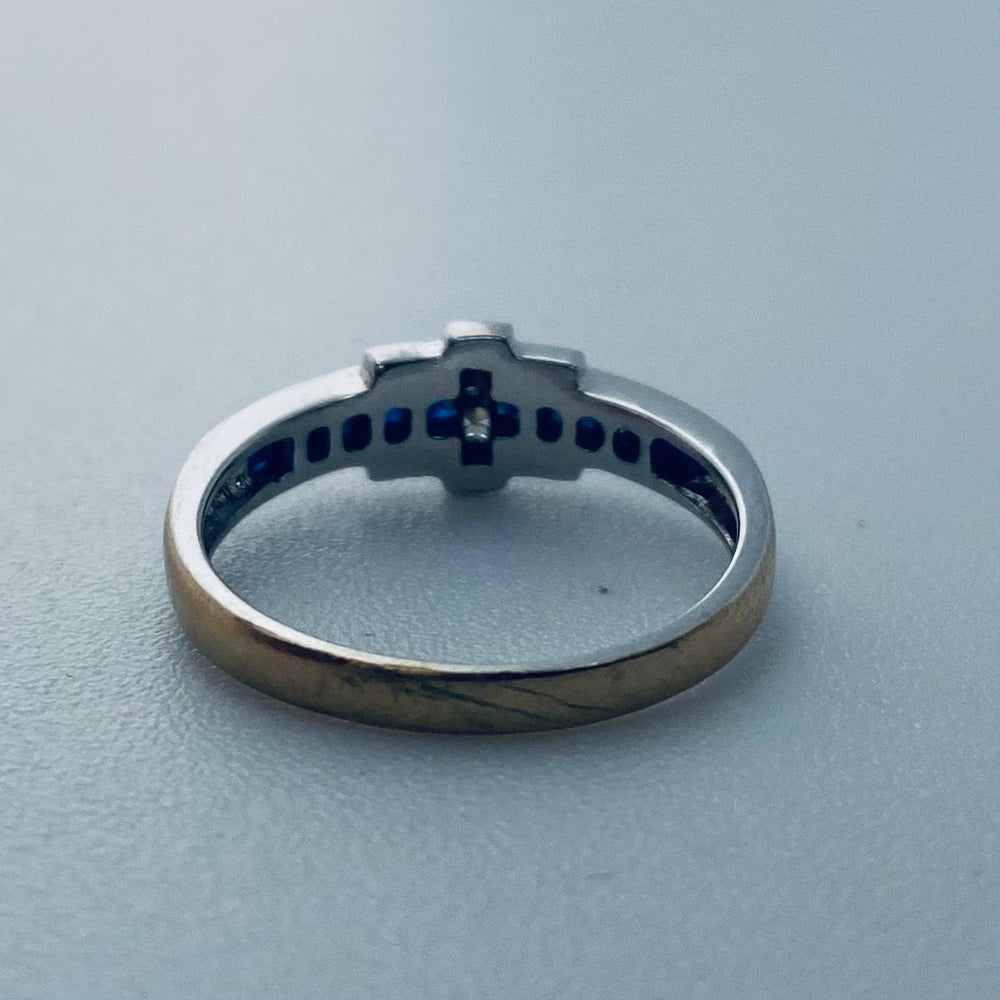 Bagues en Or Blanc avec Saphirs et Diamants 18K - T 53