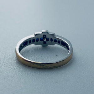 Bagues en Or Blanc avec Saphirs et Diamants 18K - T 53