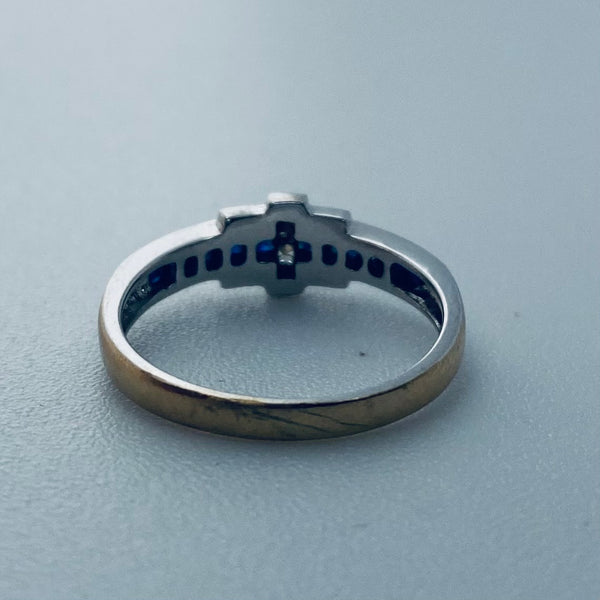 Bagues en Or Blanc avec Saphirs et Diamants 18K - T 53
