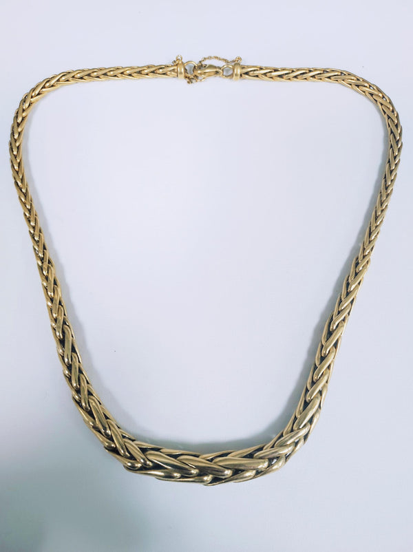 Collier Princesse en Or Jaune 18K Maille Palmier 45cm