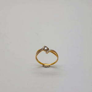 Bague en Or Jaune et Blanc 18K Taille-55.5