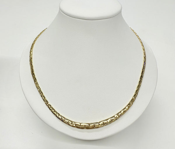 Collier Ras du Cou en Or Jaune 18k, Maille Haricot