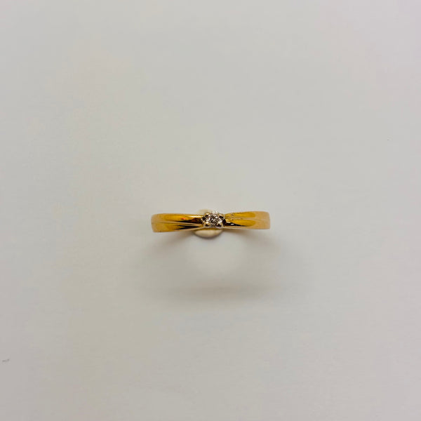 Solitaire Diamant en Or Jaune 18 Carats - T 56