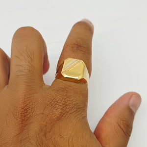Chevalière en or jaune 18k, taille 65