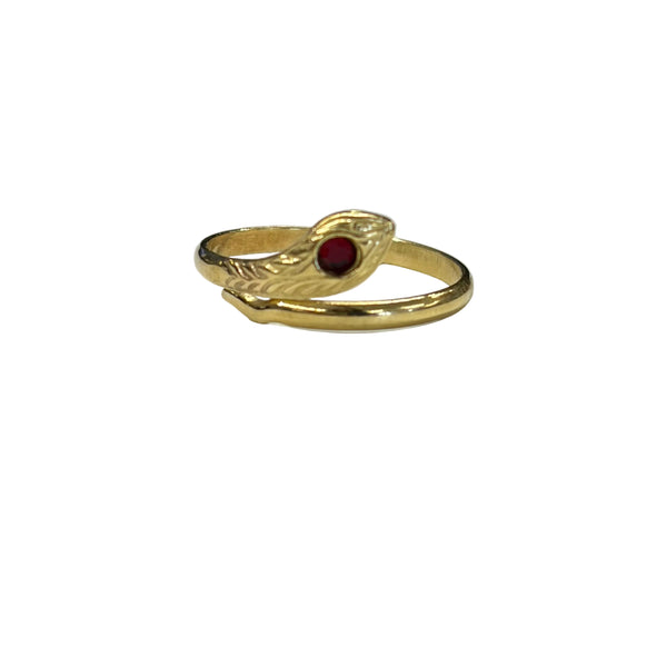 Bague serpent or jaune 18K - Taille 54