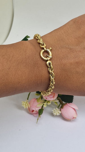 Bracelet Maillon Torsadé en Or Jaune 18K 10.16 Grs