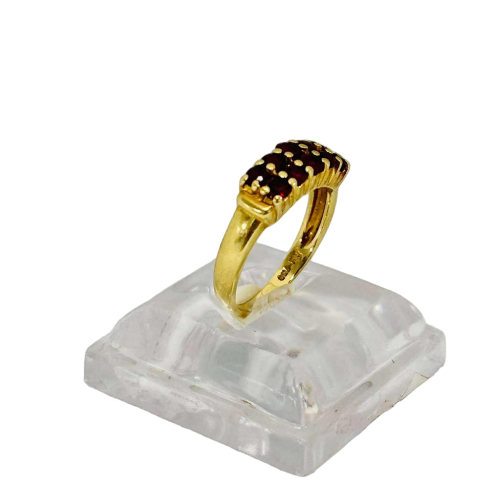 Bague Or Jaune 18 Carats avec 10 Pierres 3.60 Taille 50