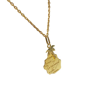 Pendentif Carte Réunion Or 18k