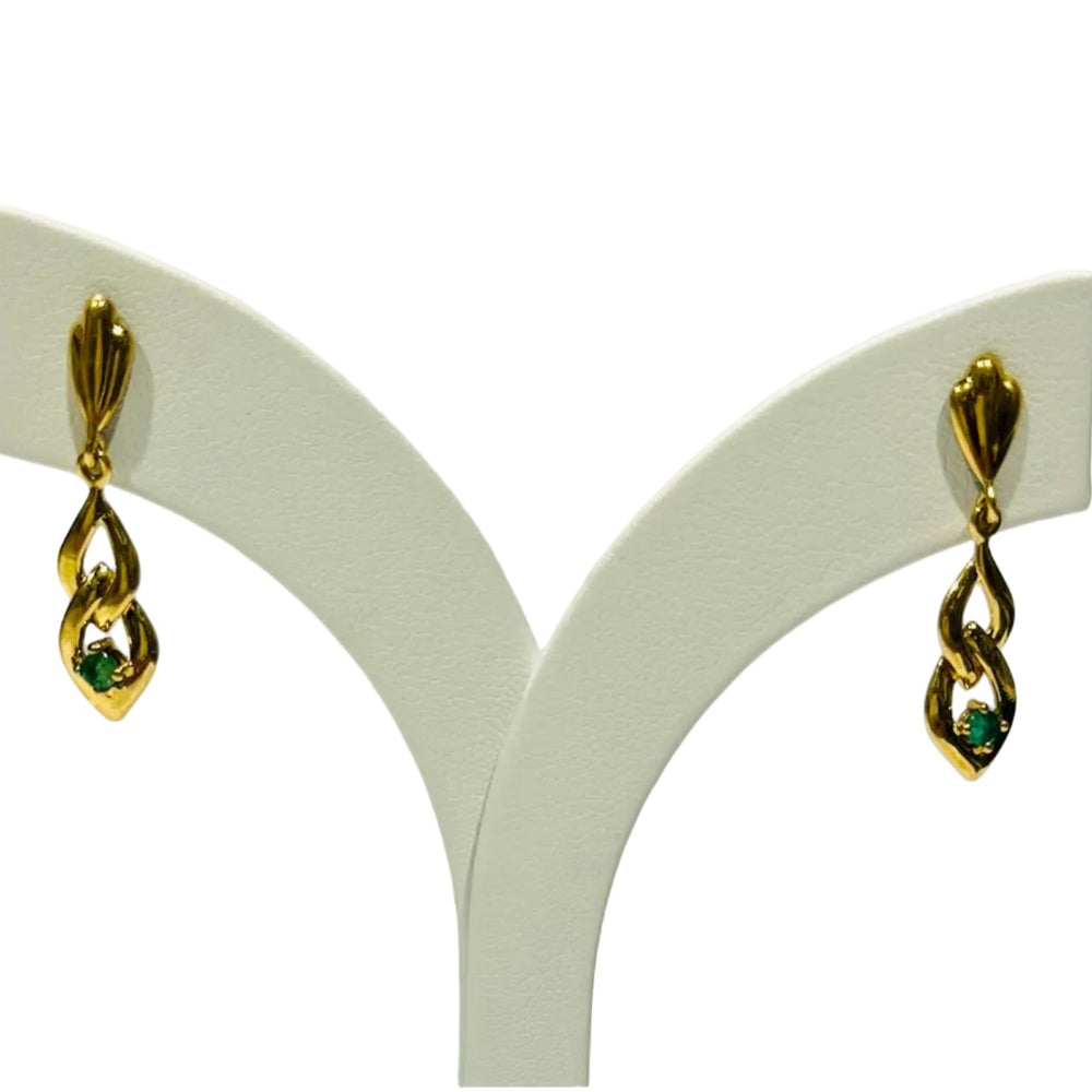 Boucles d'oreilles pendantes or jaune 18K