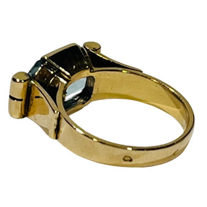 Bague Aigue Marine Or Jaune 18K Taille 52