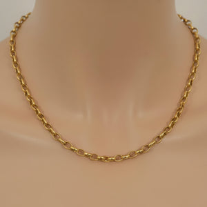 Collier or jaune ras du cou en maille jaseron