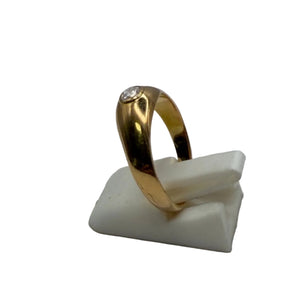 Bague en or jaune 18K avec Oxyde de Zirconium - T56