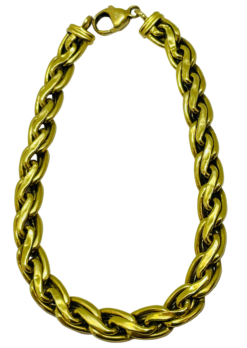 Bracelet Maillon Torsadé Or Jaune 18k - 12.3 Gr - 20 cm