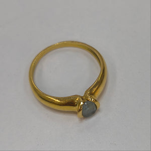 Bague Solitaire Or Jaune 750/1000 et Oxyde de Zirconium