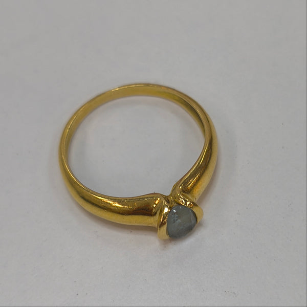 Bague Solitaire Or Jaune 750/1000 et Oxyde de Zirconium