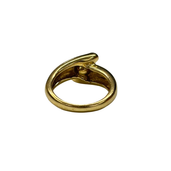 Bague empierrée en Or Jaune 18K