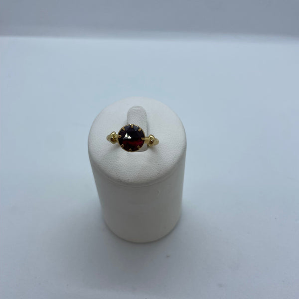Bague en or jaune 18 carats avec grenat – T 55