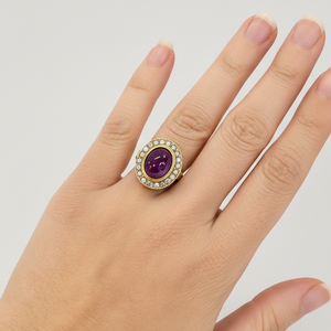 Bague en Or Jaune 18k avec 20 Diamants - T54- 5.59G