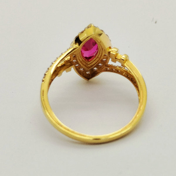 Bagues en Or Jaune avec Rubis et Oxyde de Zirconium