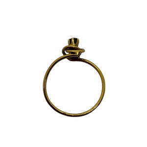 Solitaire en Or Jaune avec Cristal de Quartz 18K