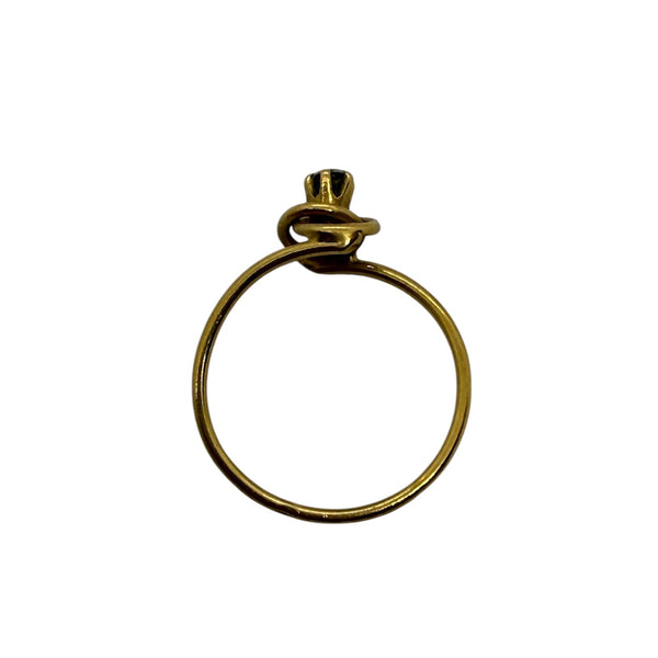 Solitaire en Or Jaune avec Cristal de Quartz 18K