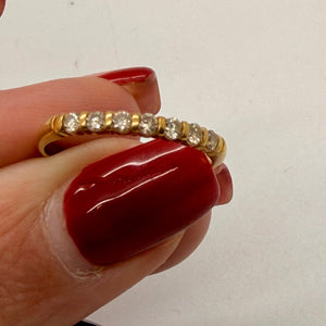 Bague Demi Tour en Or Jaune 18K Taille-56