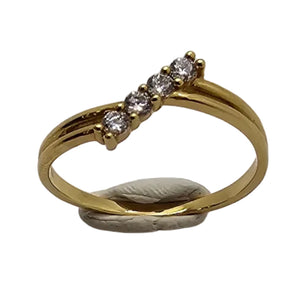 Bague en Or Jaune 18k et Oxyde de Zirconium - T52 - 1.5gr