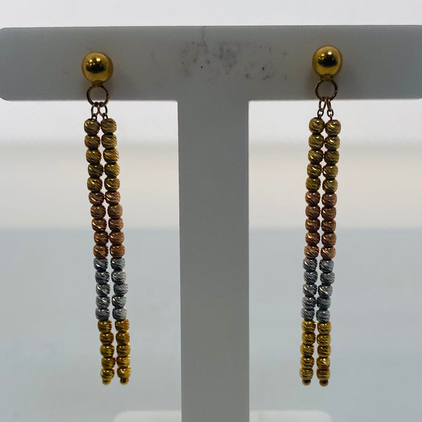 Boucles d'oreilles pendantes 3 ors