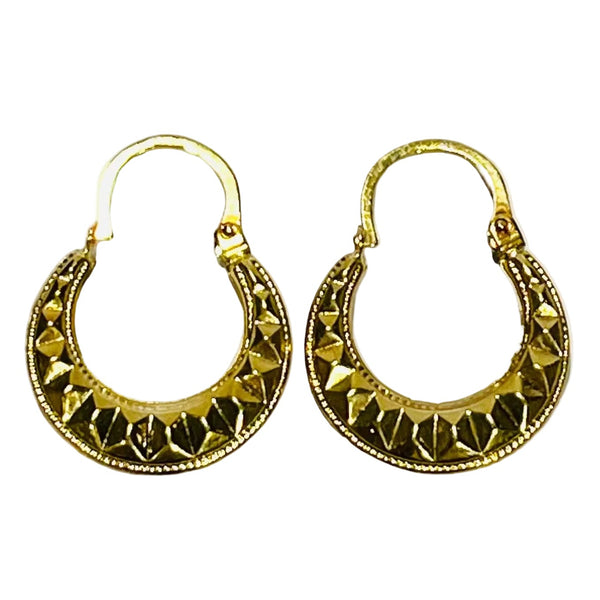 Boucles d'oreilles créoles en or jaune 18K - 1.20 Grs