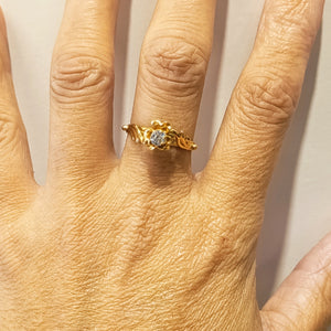 Bague Solitaire en Or Jaune avec Oxyde de Zirconium 18K
