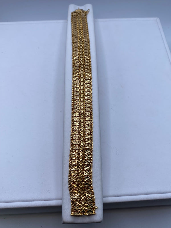 Bracelet en or jaune 18 carats, longueur 20 cm