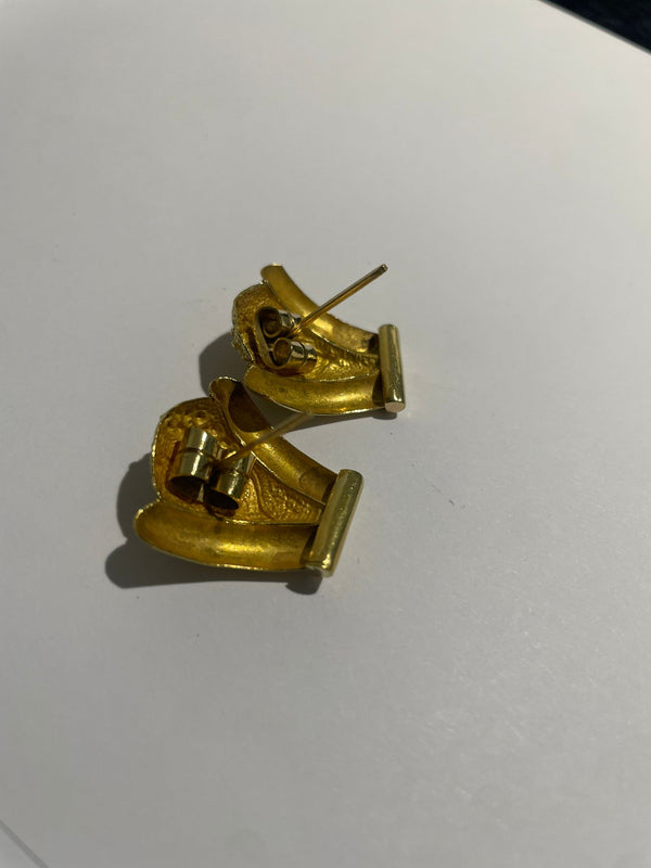 Boucles d'oreilles en or jaune 18K 8.24 Grs