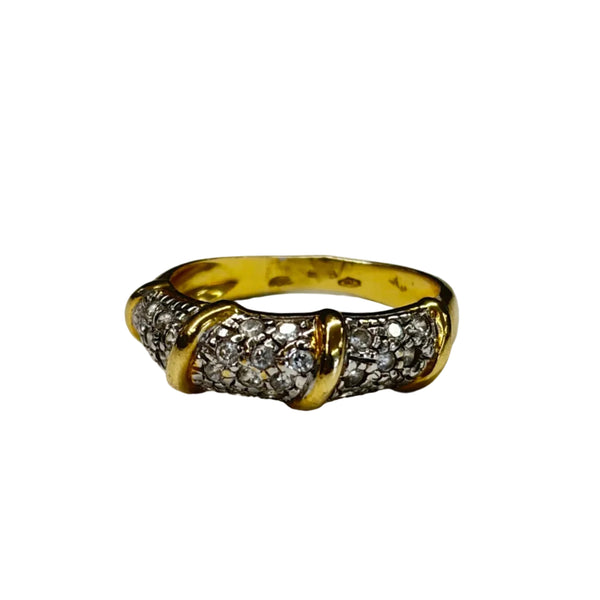 Bague en Or 750 avec 27 Zirconium - Taille 57