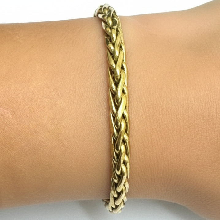 Bracelet maillé palmier en or 18K - 19.5 cm - 8.71gr
