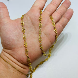 Collier en Or Jaune 18 Carats Filigrane 68 cm