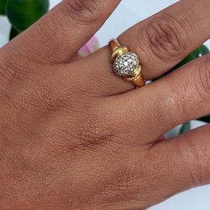 Bague Ancienne Or Jaune 18 K - Taille 54 - 3.61 G