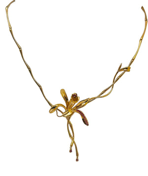 Collier Ras du Cou en Or Jaune 18K avec Rubis - 26.94 Grs